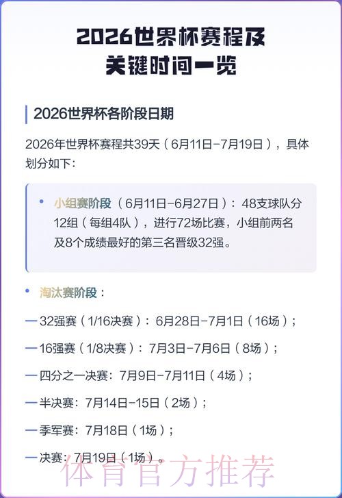 2026世界杯完整赛程完整版最新时间表怎么查 2026世界杯完整赛程完整版最新时间表怎么查